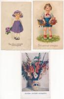 6 db RÉGI népvnapi üdvözlő képeslap / 6 pre-1945 Name Day greeting postcards