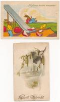 8 db főleg RÉGI húsvéti üdvözlő képeslap / 8 mostly pre-1945 Easter greeting postcards