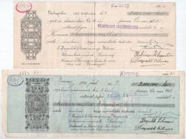 Budapest 1925-1929. 6db váltó kitöltve, okmánybélyegekkel, bélyegzésekkel T:III
