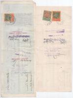 Budapest 1925-1929. 6db váltó kitöltve, okmánybélyegekkel, bélyegzésekkel T:III