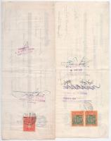 Budapest 1925-1929. 6db váltó kitöltve, okmánybélyegekkel, bélyegzésekkel T:III