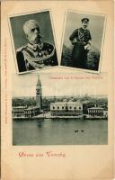 Venezia, Venedig, Venice; Ponorama von S. Giorgio bei Venedig. Umberto I, Wilhelm II