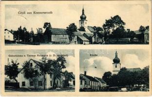 1930 Konnersreuth, Geburtshaus v. Therese Neumann (z. Zt. renoviert), Kirche / birthplace of Therese Neumann, church, market (EK)