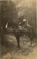 1915 Osztrák-magyar szanitéc katona a lovával / WWI Austro-Hungarian K.u.K. military, medic with horse. photo (fl)