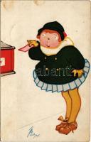 1924 Children art postcard. Athenaeum R.T. (fl)