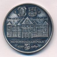 Lebó Ferenc (1960-) 1989. "Mosonmagyaróvár 50 éves" kétoldalas ezüstpatinázott Br emlékére...