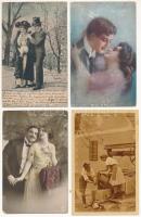 6 db főleg RÉGI romantikus művész képeslap / 6 mostly pre-1945 romantic art postcards