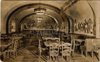 1931 Budapest V. Gönci söröző borház, képviselőház nyilvános éttermei a Parlamentben, belső (EK)