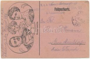 1917 Kaiserfamilie. Feldpostkarte / IV. Károly, Zita és Ottó / Charles I of Austria, Zita and Otto (EK)