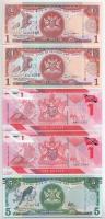 Trinidad és Tobago 2002-2006. 1$ (4db, 3xklf) + 2006. 5$ T:I Trinidad and Tobago 2002-2006. 1 Dollar (4pcs, 3xdiff) + 2006. 5 Dollar C:UNC