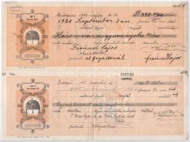 Budapest 1925-1935. 6db váltó kitöltve, okmánybélyegekkel, bélyegzésekkel T:III