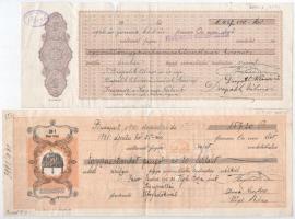 Budapest 1925-1935. 6db váltó kitöltve, okmánybélyegekkel, bélyegzésekkel T:III