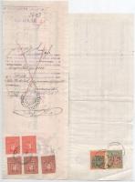 Budapest 1925-1935. 6db váltó kitöltve, okmánybélyegekkel, bélyegzésekkel T:III