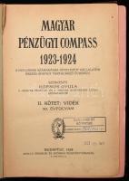 1924 Magyar Pénzügyi Compass 1923-1924, II. rész: Vidék-Külföld, szerk.: Kormos Gyula, kiadói egészv...