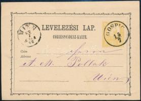 1872 2kr díjjegyes levelezőlap "GOSPIC"