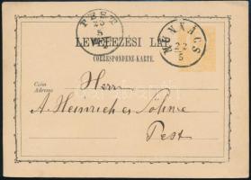 1872 2kr díjjegyes levelezőlap "MUNKÁCS"