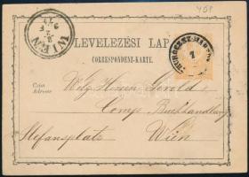 1874 2kr díjjegyes levelezőlap "THUROCZ SZ. MARTON""