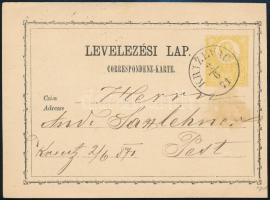 1871 2kr díjjegyes levelezőlap "KRIZEVAC"