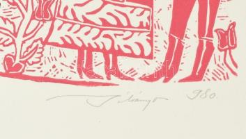 Bálványos Huba (1938-2011): Bartók emléklap. Linómetszet, papír. Jelzett. Számozott (16/50). Az 1981...