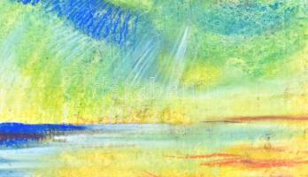 Egry József jelzéssel: Vízparti táj. Pasztell, papír, sérült. 44×63 cm