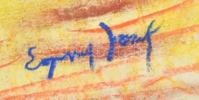 Egry József jelzéssel: Vízparti táj. Pasztell, papír, sérült. 44×63 cm