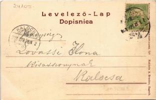 1903 Zagreb, Zágráb; Trg Franje Josipa sa umjetnickim paviljonom / square, art pavilion (EK)