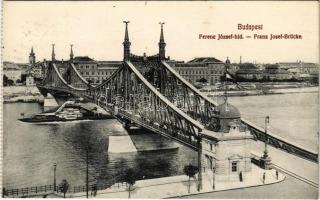 1911 Budapest, Ferenc József híd, gőzhajó