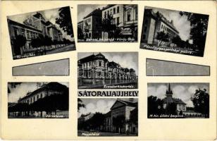 1941 Sátoraljaújhely, Törvényház, Városi bérpalota, Vörös Ökör, Pénzügyigazgatósági palota, Erzsébet kórház, M. kir. állami borpince, Városháza, Megyeháza (EK)