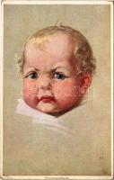 Trennungsschmerz / Children art postcard, crying. Wohlgemuth & Lissner Liebhaber-Sammelmappen No. 949. Lachen und Weinen s: W. Fialkowska (EK)