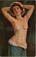 Jugend / Erotic nude lady art postcard. Hanfstaengls Künstlerkarte Nr. 56. s: V. Stember (EK)