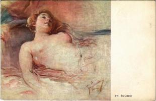 Erotic nude lady art postcard. Anczyc 449. s: Fr. Zmurko (EM)