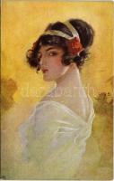 Lady art postcard. S. VIII-3. s: W. H. Braun (EK)