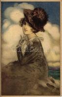 Italian lady art postcard. 230-6. s: Mauzan (EK)