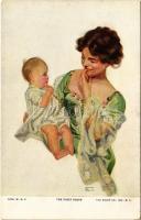 1919 The First Tooth Lady art postcard with child. The Knapp Co. Paul Heckscher Imp. No. 1038-1. s: Marion Powers (EK)
