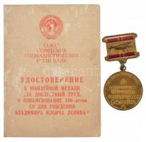 Szovjetunió 1970. "Lenin születésének 100. évfordulója" kétoldalas, aranyozott kitüntetés ...