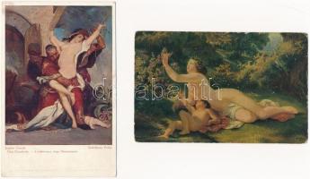 6 db RÉGI erotikus képeslap vegyes minőségben / 6 pre-1945 erotic postcards in mixed quality