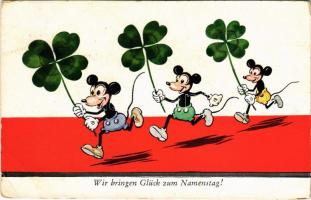 1936 Wir bringen Glück zum Namenstag / Disney, Micke Mouse. WSSB 8873. (EB)