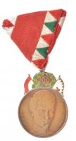 1948. 48-as Díszérem zománcozott bronz kitüntetés mellszalaggal T:1-  Hungary 1948. Medal of Honour 48 enamelled bronze decoration on ribbon C:AU NMK 528.