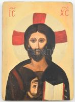 Jelzés nélkül: Jézus (modern ikon, XX. sz. vége). Tempera, fatábla, 33x23 cm