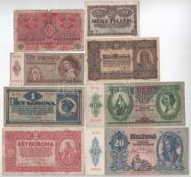 1916-1941. 8db-os vegyes bankjegytétel T:III,III-