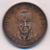 1991. Hans Reiter 1881-1969 / XII. Európai Reumatológiai Kongresszus - Budapest angol nyelvű, kétoldalas Br emlékérem (42mm) T:1- patina, pár kis karc