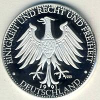 NSZK 1991. "Német Egység" Ag 19,3g T:PP