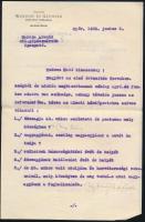 1932 Barcza Arnold Ernő (1880-1944), 1906-tól a győri Magyar Waggon és Gépgyár igazgatójának levele egy ismerős személy horvátországi származása ügyében. Bő egy géppel írt oldal, Barcza Arnold Ernő autográf aláírásával, Magyar Waggon és Gépgyár igazgatóság fejléces papírján, eredeti fejléces borítékban. + 2 hozzá tartozó horvátországi irat német nyelven