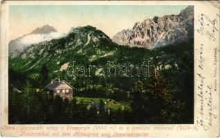 1900 Tátra, Vysoké Tatry; Tarpataki völgy a középorom és a lomnici csúccsal. Cattarino 126. Kertész Tódor / Kohlbachthal, Mittelgrad, Lomnitzerspitze (EK)