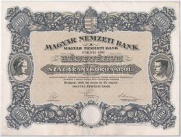 Budapest 1924. "Magyar Nemzeti Bank" magyar, angol, francia, német és olasz nyelvű részvén...