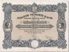 Budapest 1924. "Magyar Nemzeti Bank" magyar, angol, francia, német és olasz nyelvű részvén...