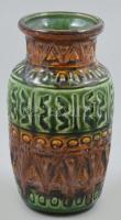 Német retro kerámia váza. Mázas, kézzel festett, jelzett, hibátlan 17 cm