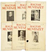 1933 Magyar Művészet folyóirat IX. évf. 6 száma (1-2.,5.,7.,9.,12. sz.) Változó állapotban, közte szakadt borítóval.