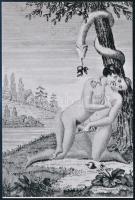 cca 1790 Éva ismerkedik az egyszemű kígyóval, könyvillusztráció fotómásolata, Fekete György budapesti fényképész hagyatékából, mai nagyítás, 15x10 cm