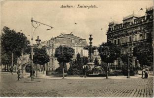 Aachen, Kaiserplatz / square, tram, fountain (EK)